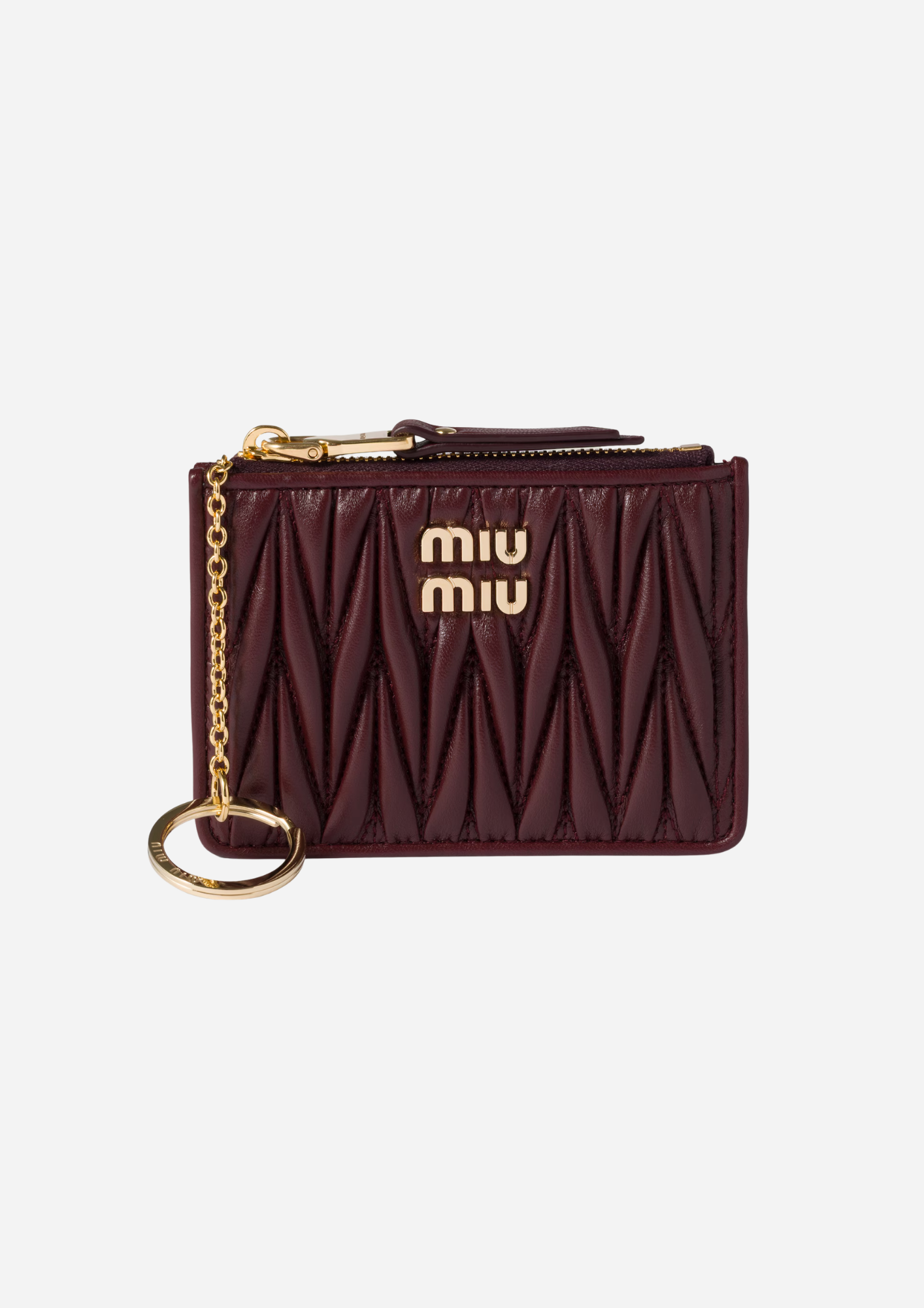 Miu Miu Portacarte Burgundy in Nappa Matelassé - 5MC093_AFPP_F0007 | MilanoMarktPlace