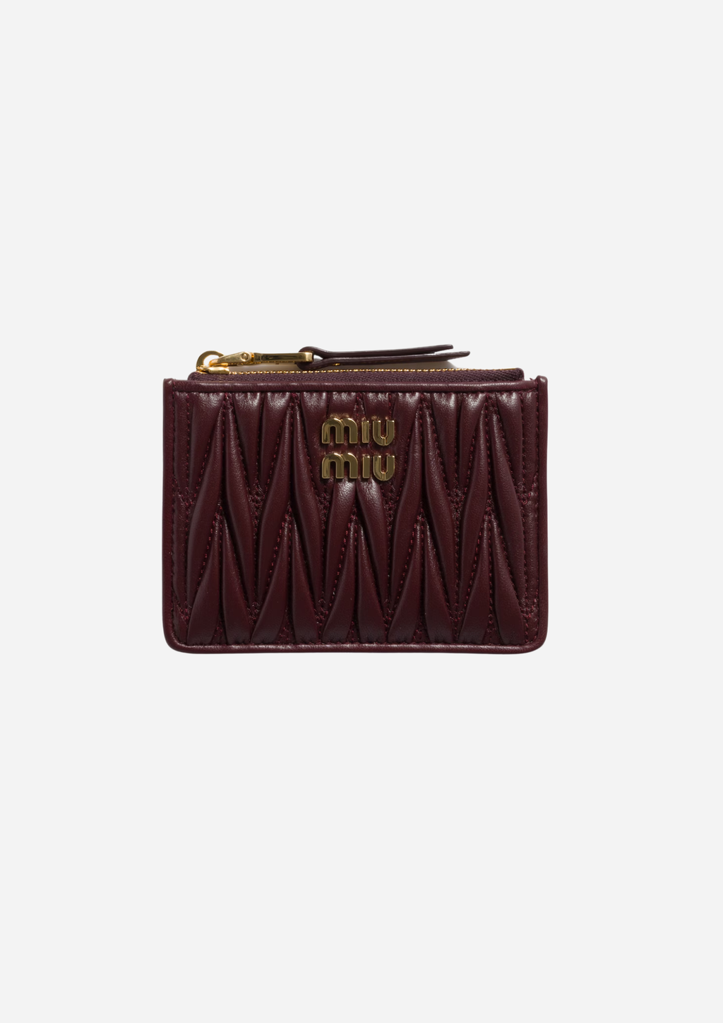 Miu Miu Portacarte Burgundy in Nappa Matelassé - 5MC093_AFPP_F0007 | MilanoMarktPlace
