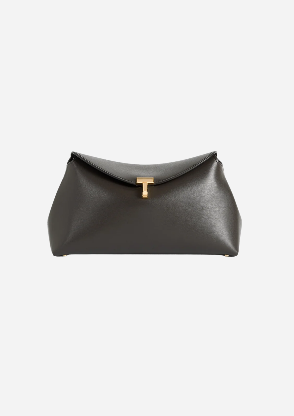 Toteme T-Lock Clutch Bark in Pelle Palmellato, vista frontale