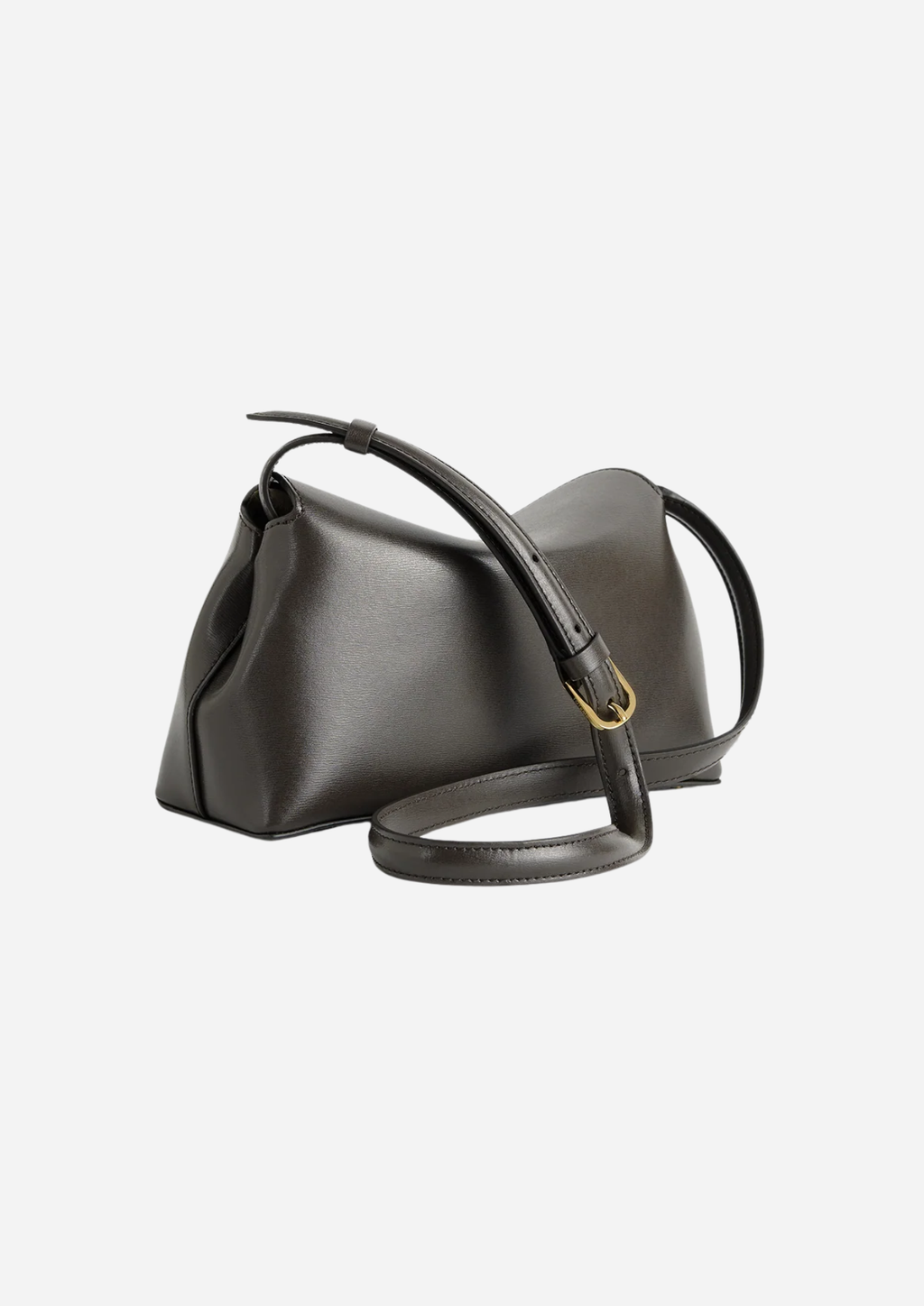 Toteme T-Lock Clutch Bark in Pelle Palmellato, vista posteriore con tracolla