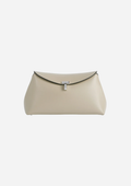 Toteme T-Lock Clutch Fawn in Pelle Palmellato, vista frontale