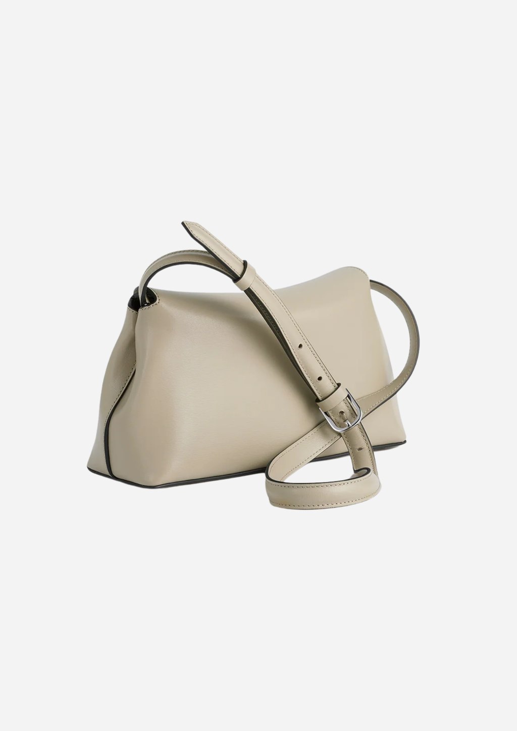 Toteme T-Lock Clutch Fawn in Pelle Palmellato, vista posteriore con tracolla